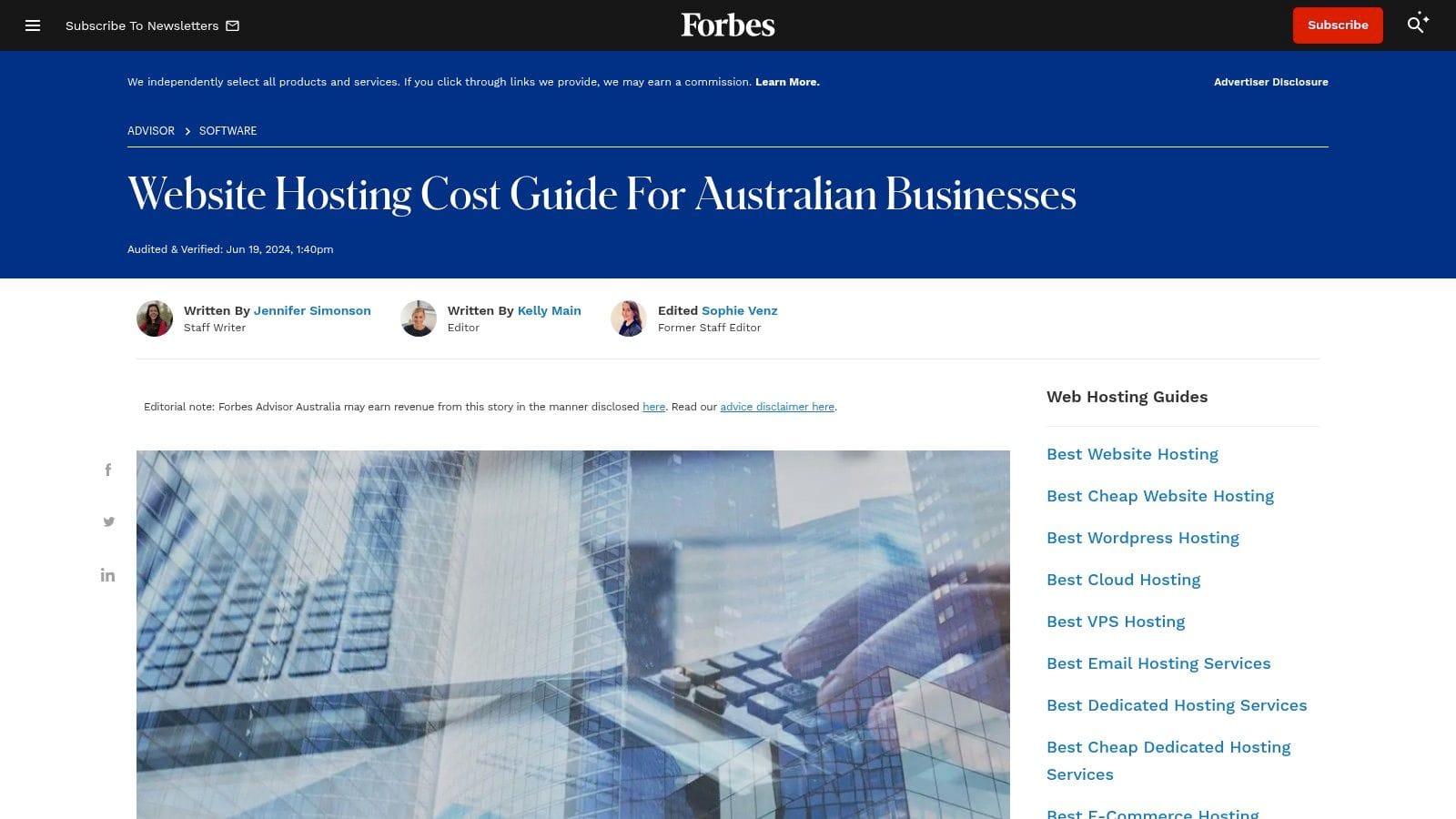 7 Hidden Costs of Budget Web Hosts in Australia for 2026 2 Forbes advisor australia – how much does it cost to host a website?