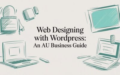 Web Designing with WordPress: An AU Business Guide web-designing-with-wordpress-laptop-sketch