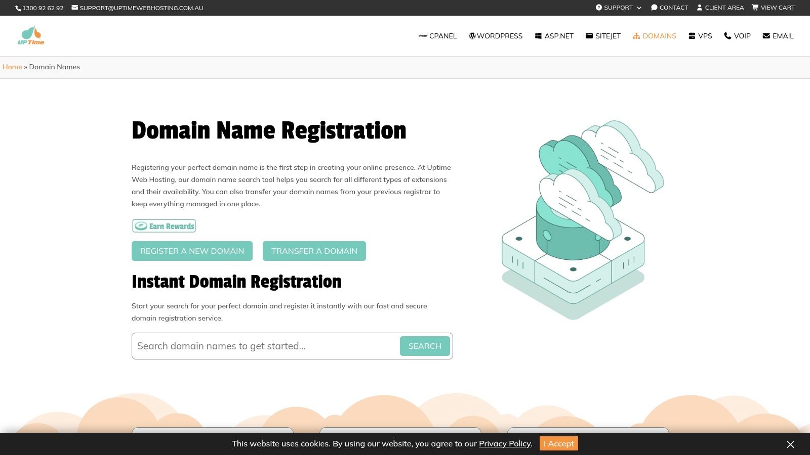 What Is .Io: A Guide for Australian Businesses 2026 7 Screenshot from https://uptimewebhosting. Com. Au/domain-names/