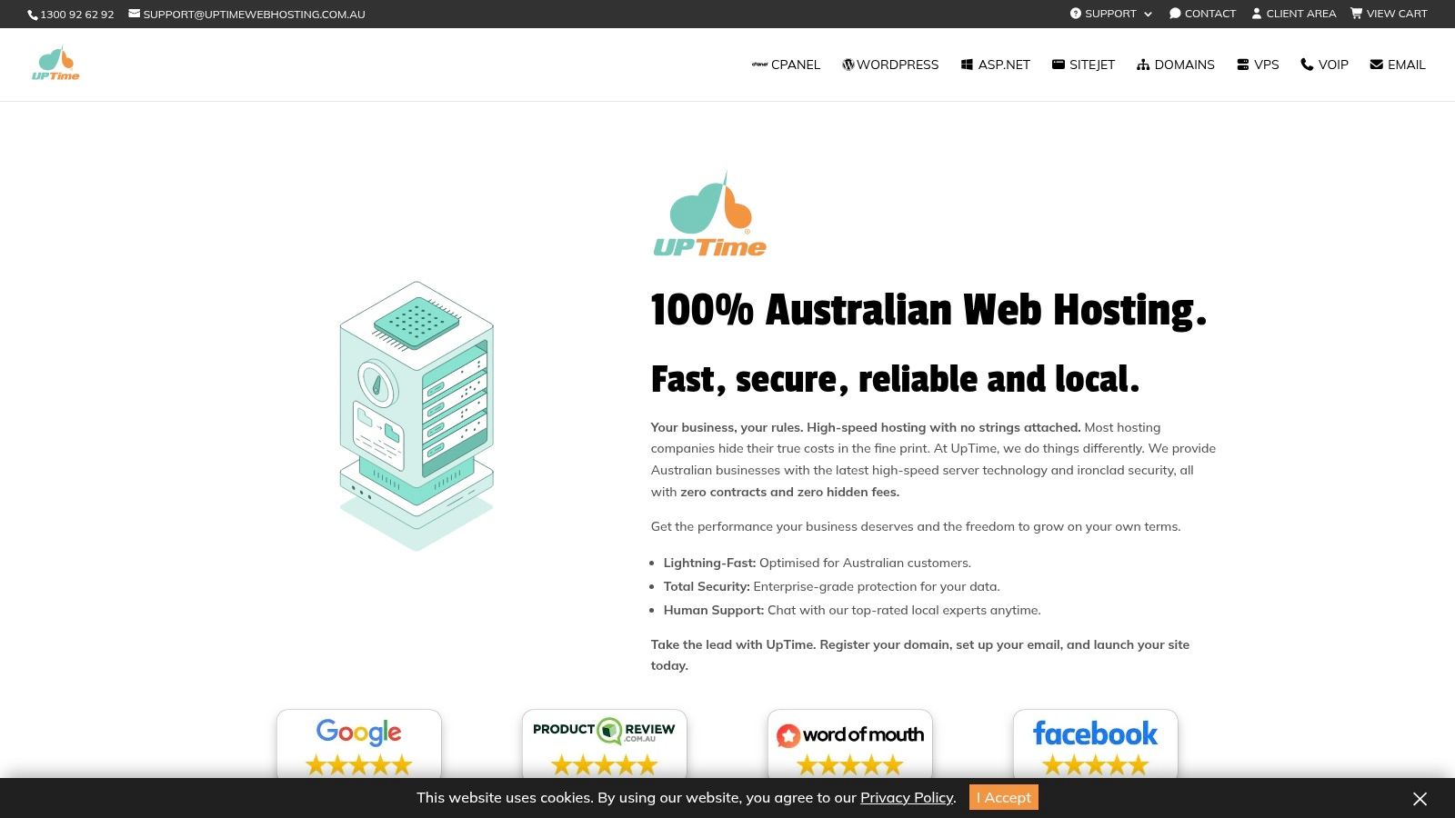 Screenshot from https://uptimewebhosting. Com. Au