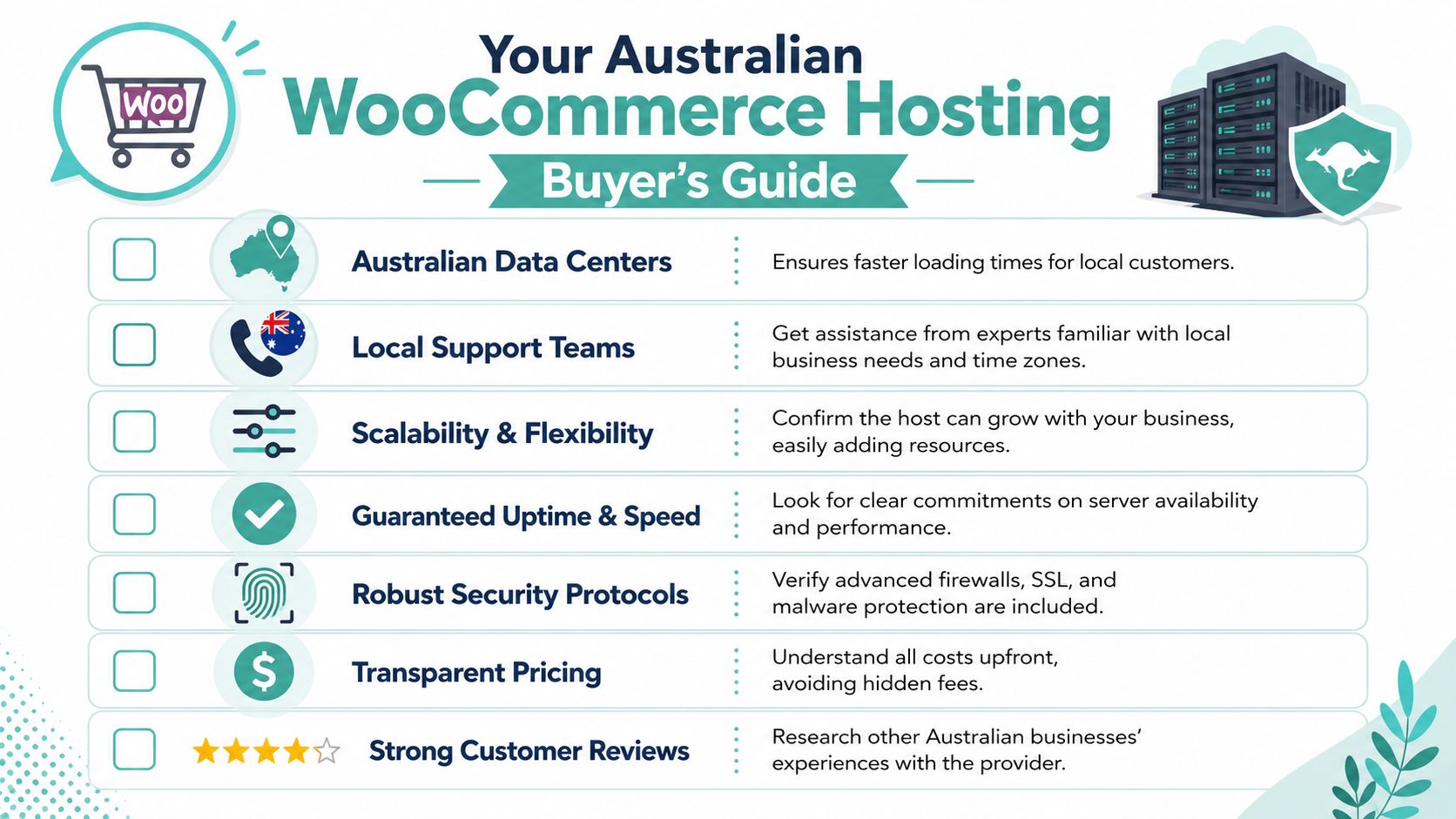What Is WooCommerce Hosting? an Australian Guide for 2026 6 A checklist guide for choosing the best australian woocommerce hosting for your online business needs.