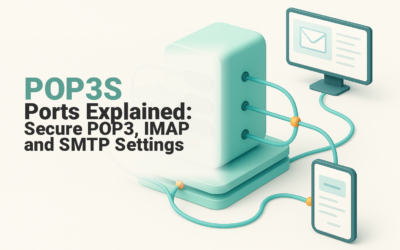 Mail server connected securely to a computer and phone through encrypted email paths