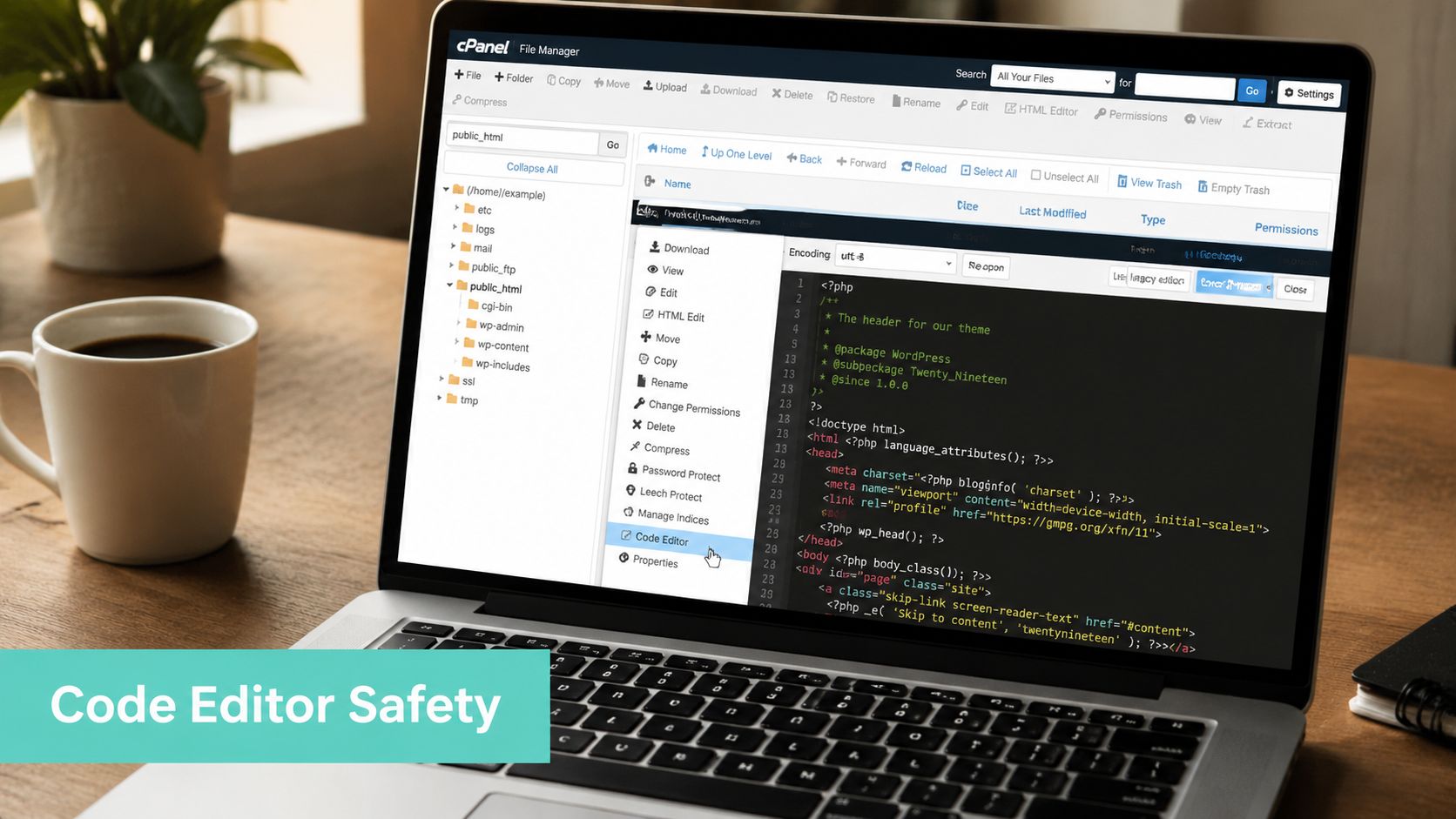 How to Use cPanel File Manager Without Breaking Your Site 13 Screenshot from https://docs. Uptimerobot. Com/cpanel-code-editor-wpconfig. Png
