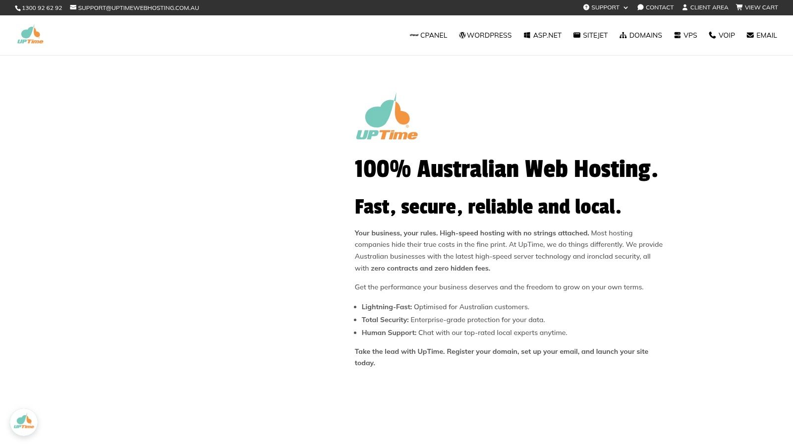 WordPress Hosting Fast in Australia: A Practical Guide 7 Screenshot from https://uptimewebhosting. Com. Au