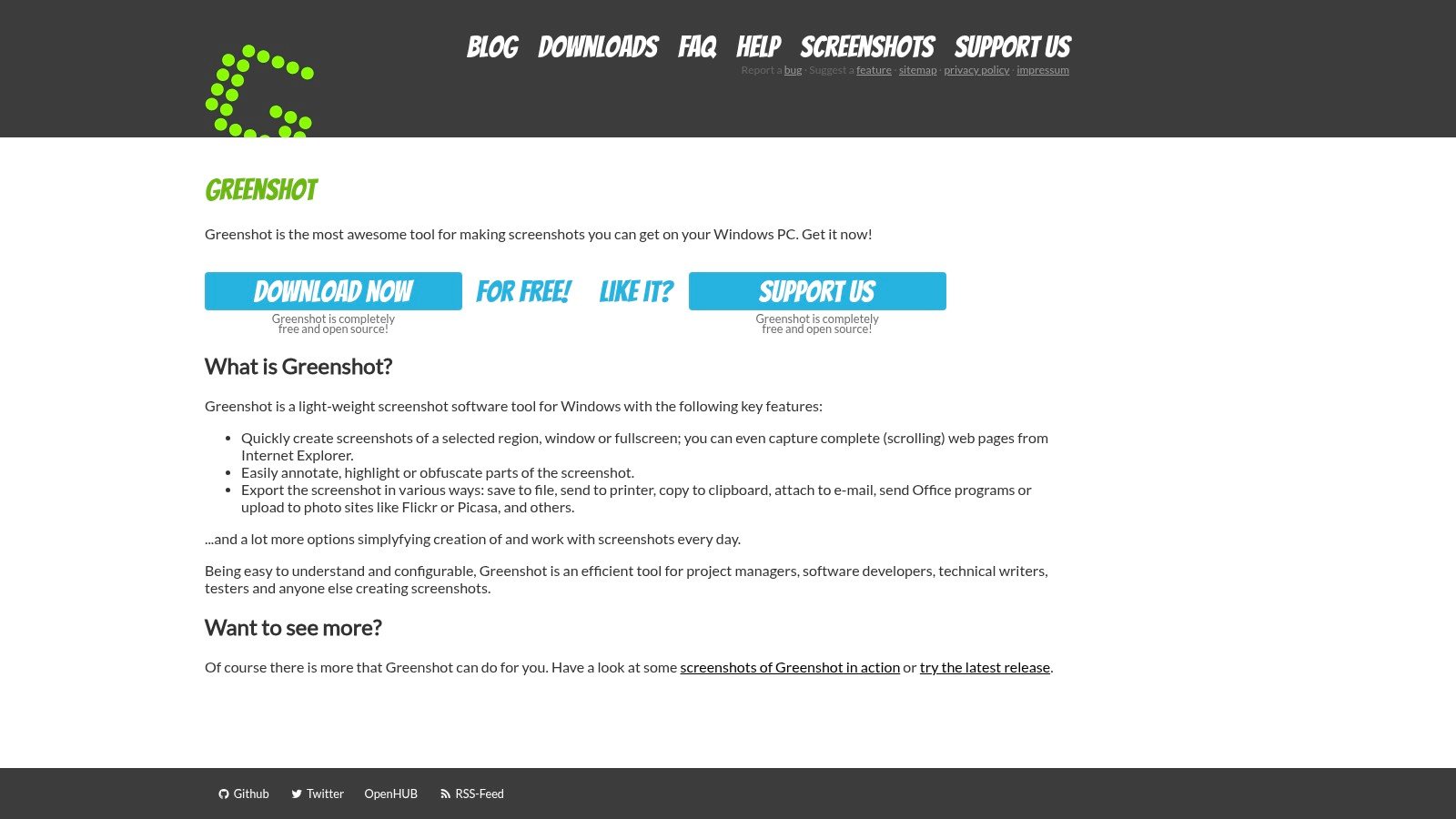 10 Snagit Alternatives for Australian Teams 5 Greenshot website