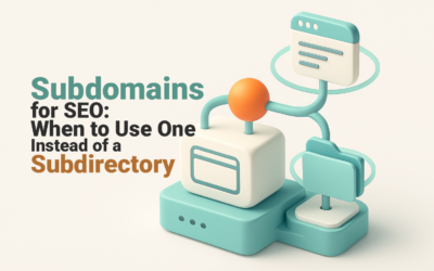 Subdomains for SEO: When to Use One Instead of a Subdirectory Website architecture branching into a subdomain and subdirectory.