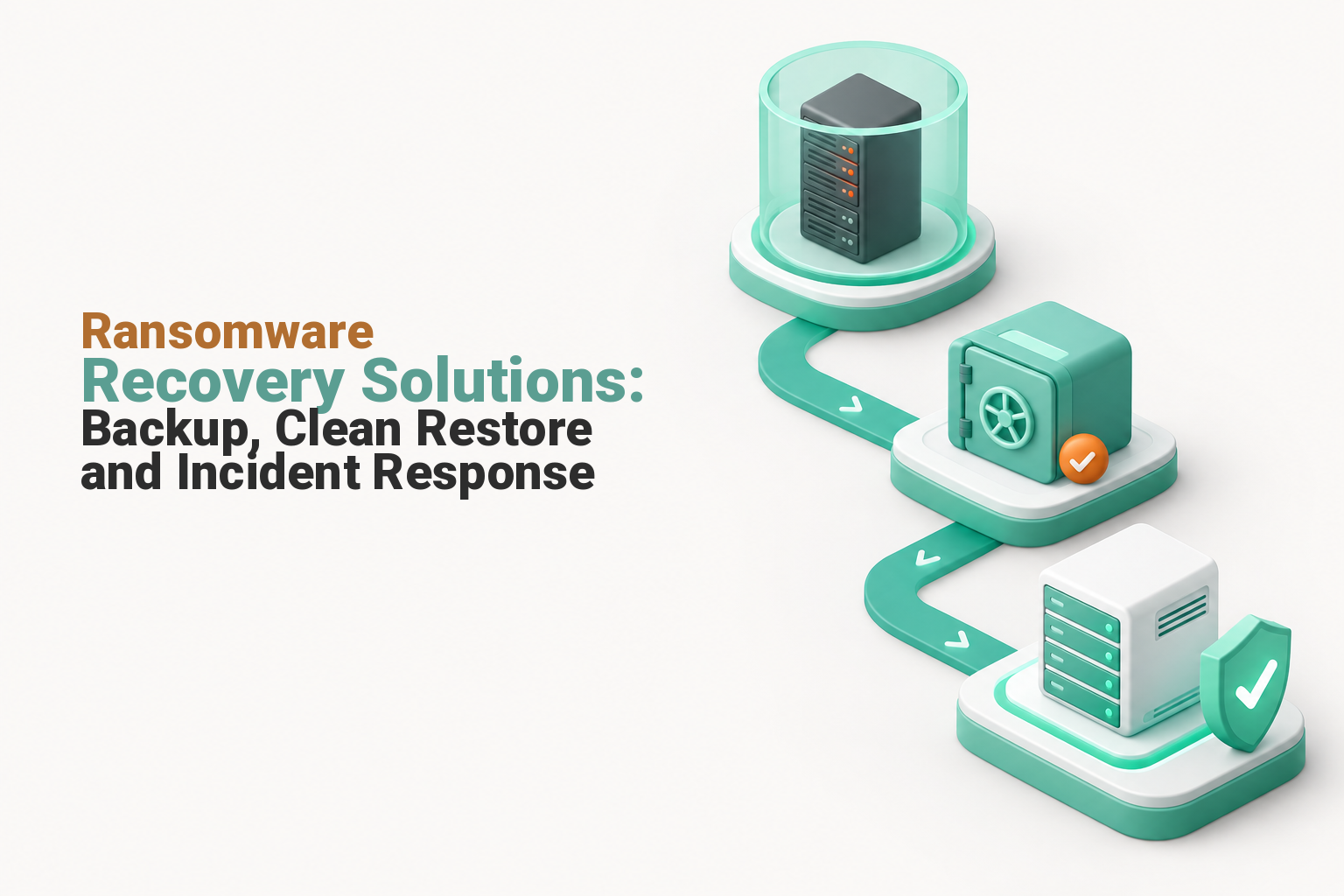 Protected backups and clean systems forming a ransomware recovery path