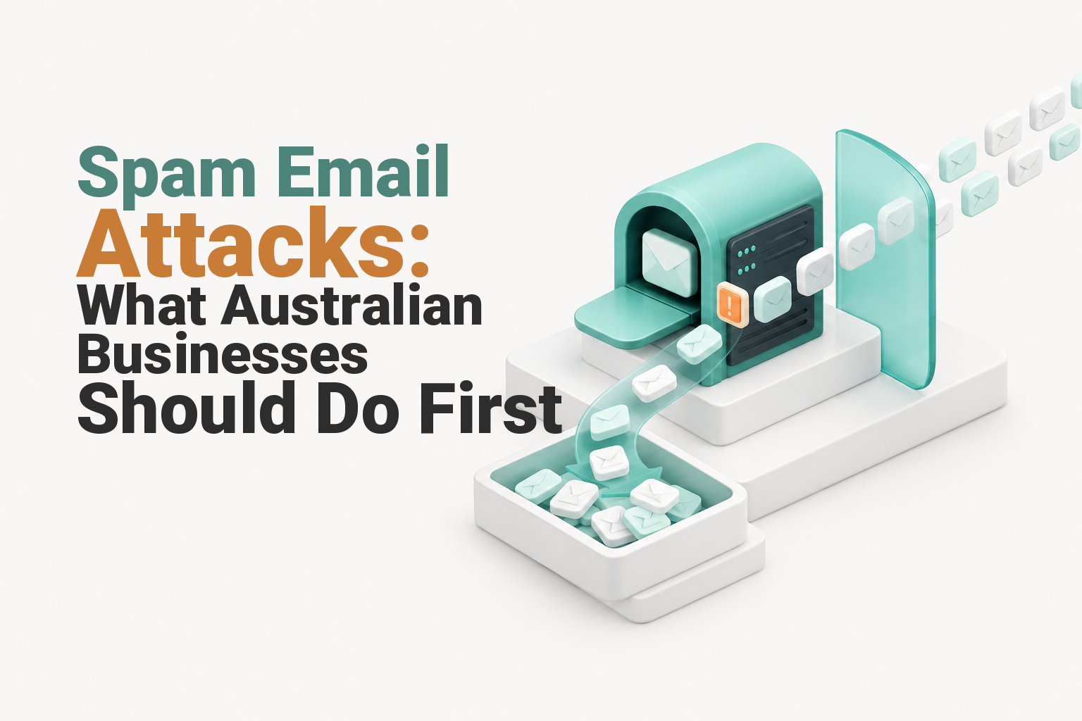 Business inbox flooded with email while a security alert is protected by filtering controls