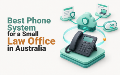 Best Phone System for a Small Law Office in Australia Cloud phone system connecting a small Australian law office across desk, computer and mobile devices