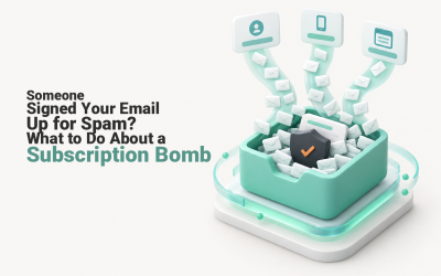 Business inbox flooded with subscription emails while a security alert remains protected